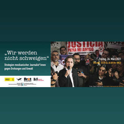 Gemeinsame Online-Veranstaltung von Amnesty International, Brot für die Welt, Deutsche Menschenrechtskoordination Mexiko, Ökumenisches Büro München, in Kooperation mit Reporter ohne Grenzen.
Mit Ausschnitten aus dem Film „Silence Radio“